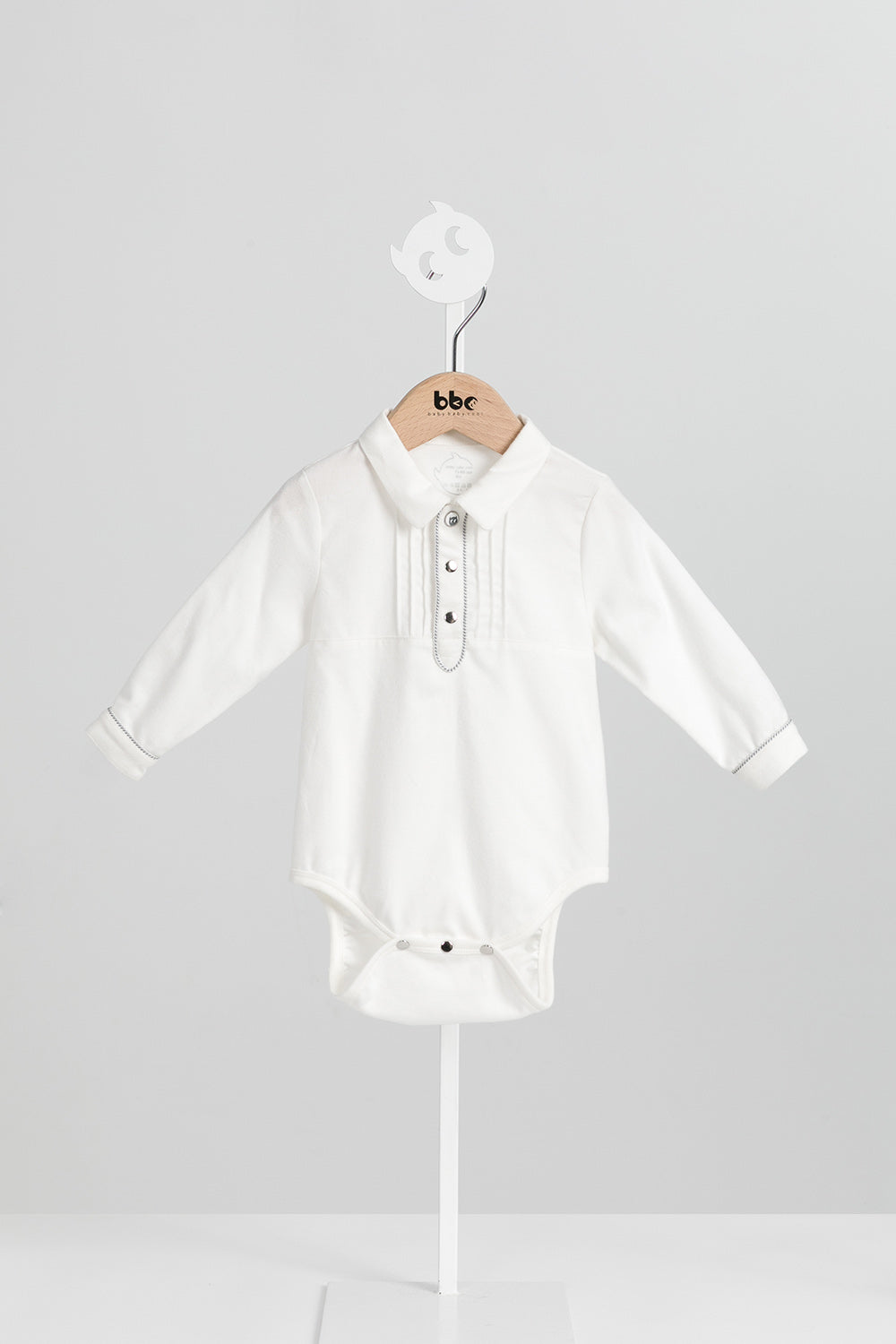 【預購】Main | 幼兒 Monsieur小紳士包屁衣 | 長袖細摺 拼接  | 100%有機棉