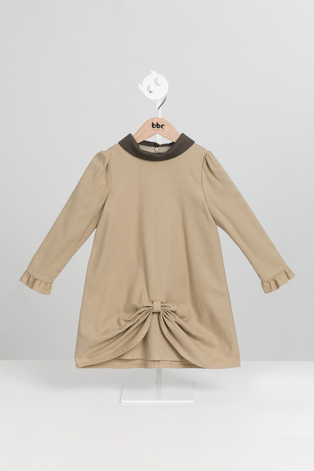 【預購】Main | 女童 Bubble Bloom赫本洋裝 | 長袖拼接 蝴蝶結 小翻領 | 100%有機棉