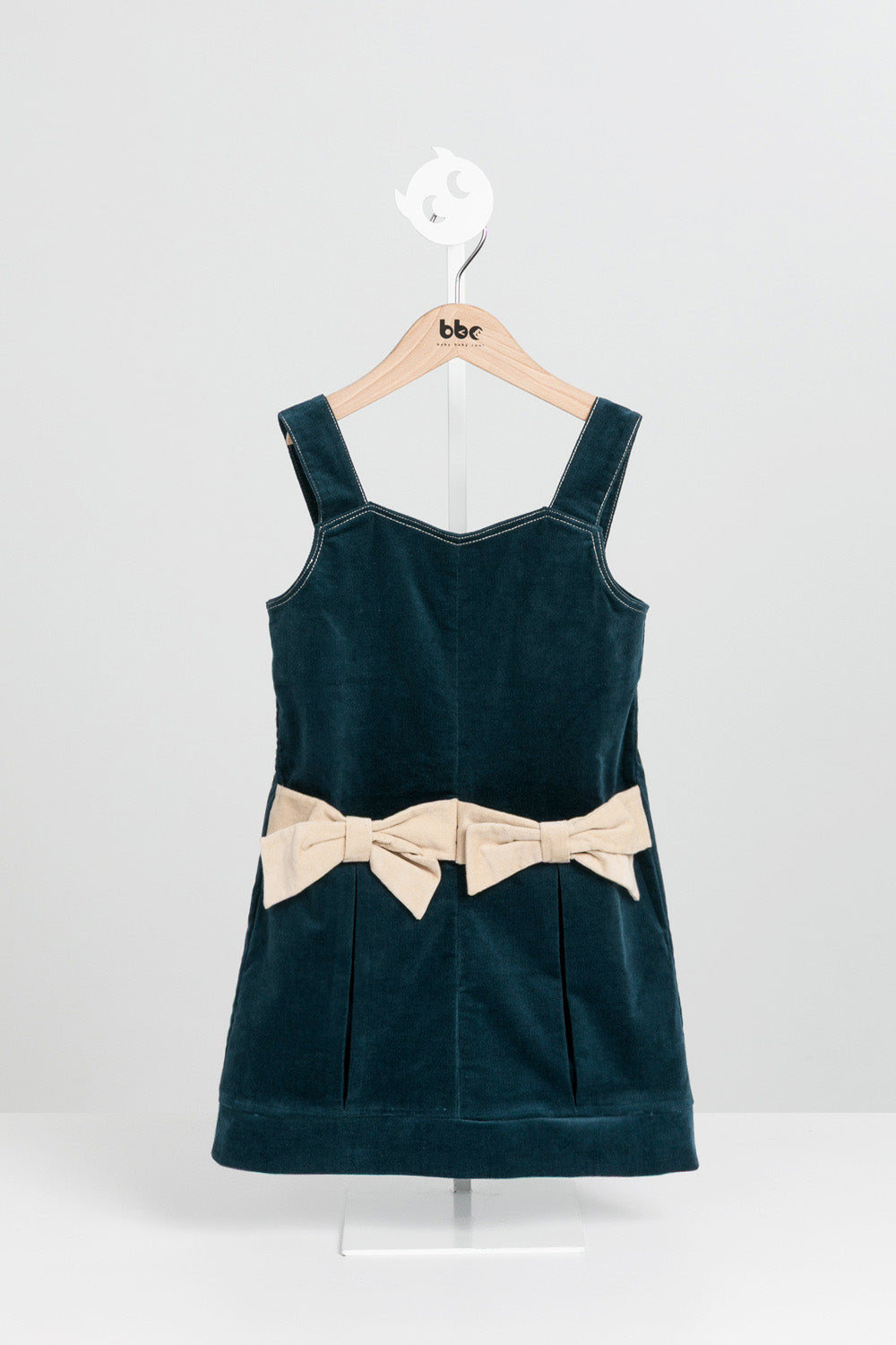 Luxury | 女童 Bowberry燈芯絨吊帶裙 | 無袖蝴蝶結 口袋設計 立體剪裁