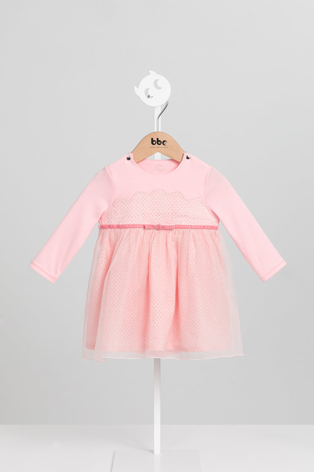 Luxury | 幼兒 Tulle Tale包屁洋裝 | 長袖花瓣 蝴蝶結 多層次