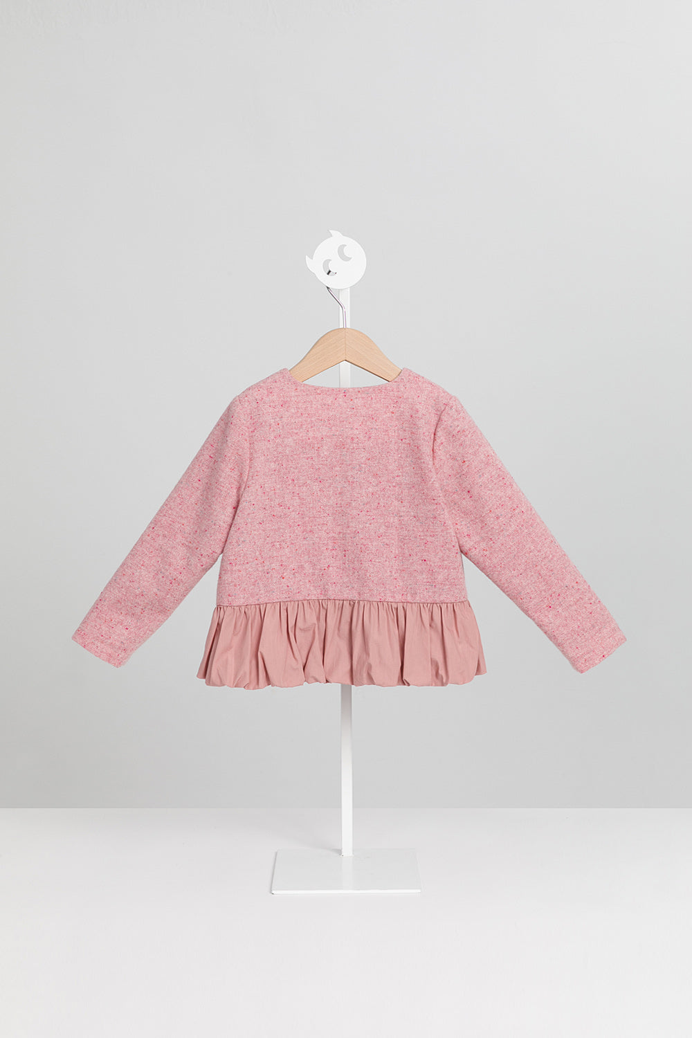 Luxury | 女童 Jardin Bloom外套 | 長袖毛呢拼接 小圓領 花苞下擺