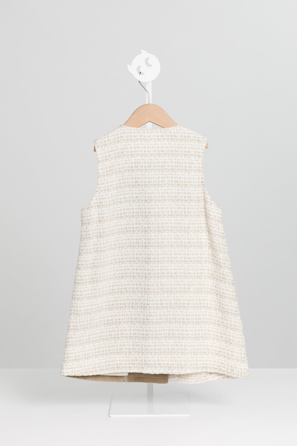 【預購】Luxury | 女童 Frosted Knit背心洋裝 | 無袖毛呢拼接 荷葉 小圓領