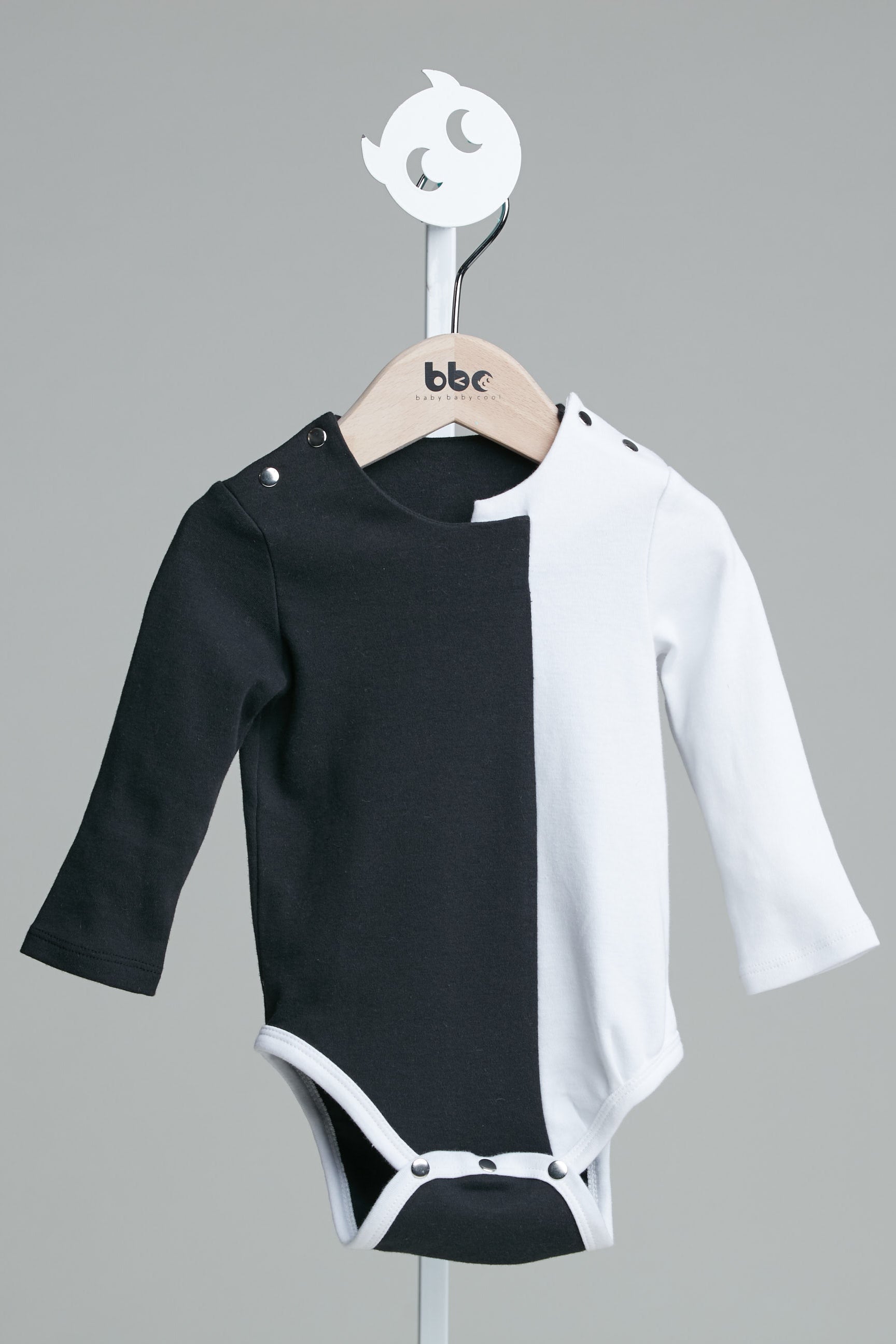 Main | Toddler asymmetrical two-tone bodysuit | Paneled | 100% organic cotton