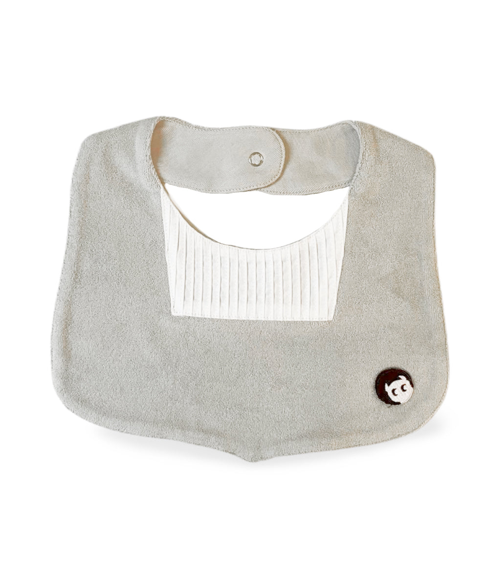 Main | Toddler Pinduck Little Gentleman Bib | Patchwork Accordion Fold | 100% organic cotton