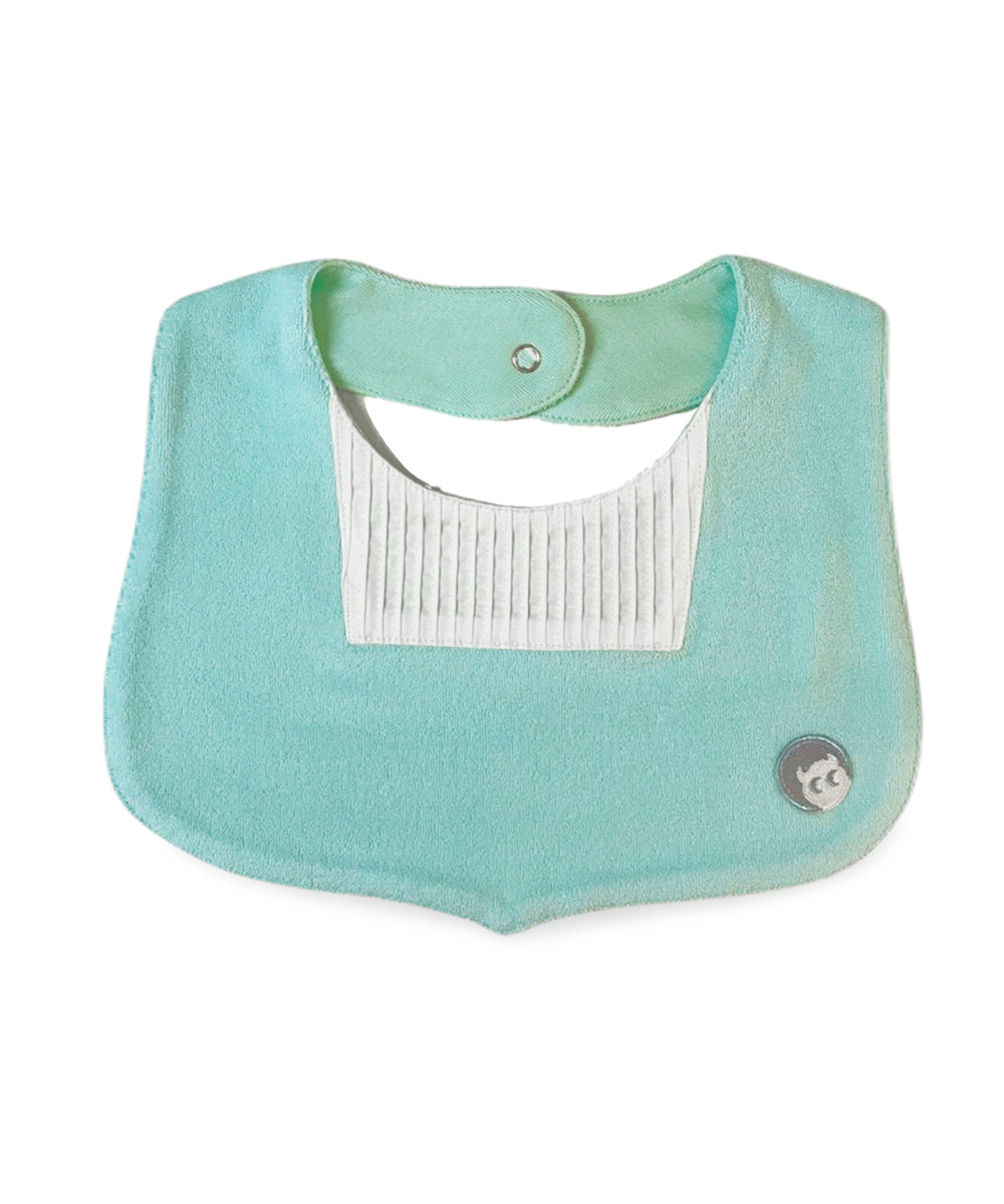 Main | Toddler Pinduck Little Gentleman Bib | Patchwork Accordion Fold | 100% organic cotton