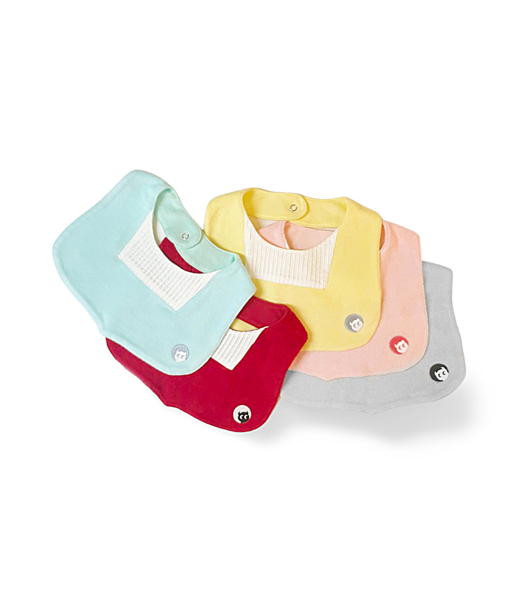 Main | Toddler Pinduck Little Gentleman Bib | Patchwork Accordion Fold | 100% organic cotton