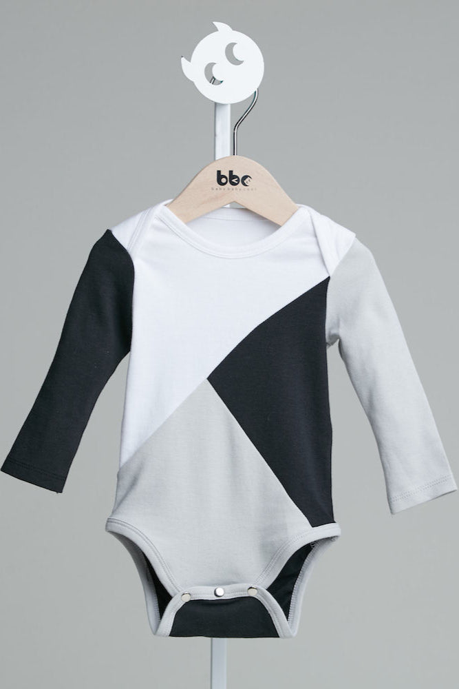 Main | Toddler three-color patchwork bodysuit | patchwork | 100% organic cotton