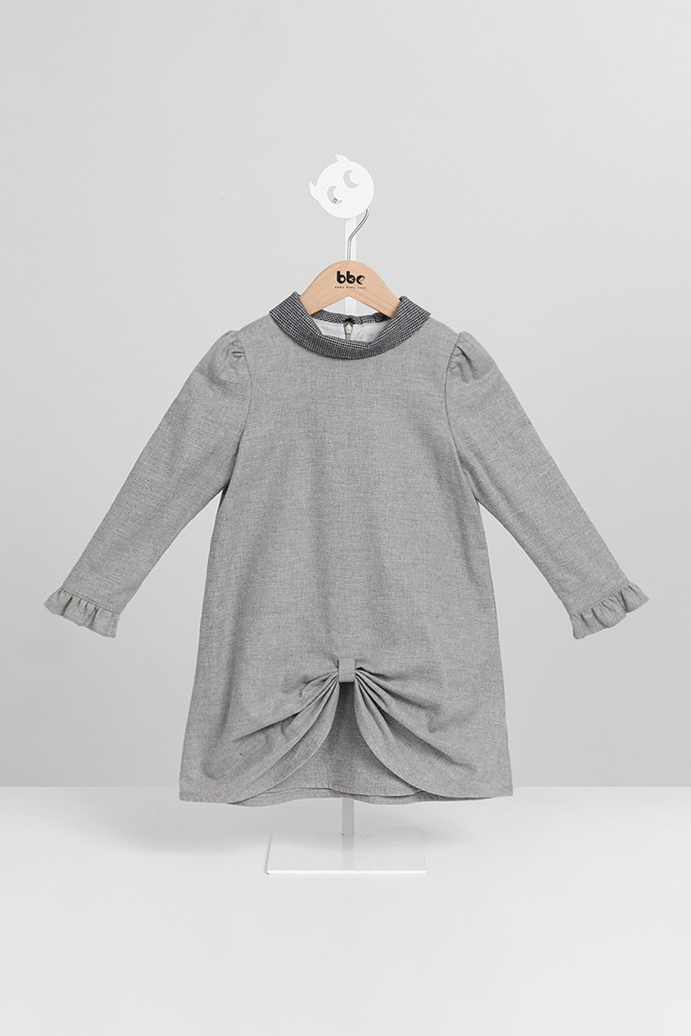 【預購】Main | 女童 Bubble Bloom赫本洋裝 | 長袖拼接 蝴蝶結 小翻領 | 100%有機棉