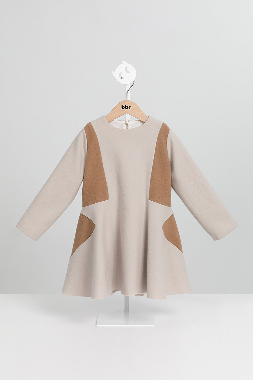 【預購】Luxury | 女童 星星拼接洋裝 | 長袖毛呢拼接 幾何 立體剪裁