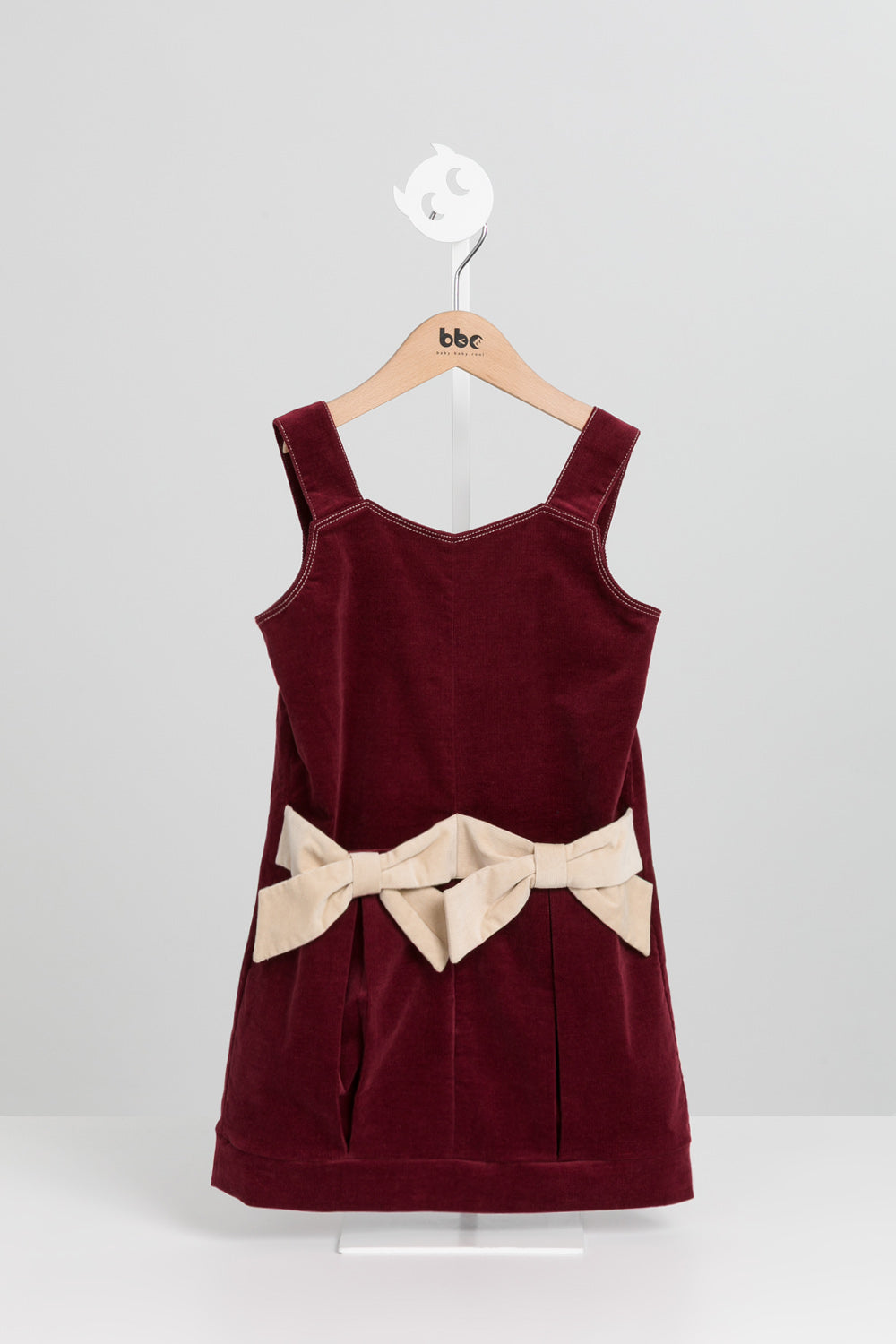 Luxury | 女童 Bowberry燈芯絨吊帶裙 | 無袖蝴蝶結 口袋設計 立體剪裁