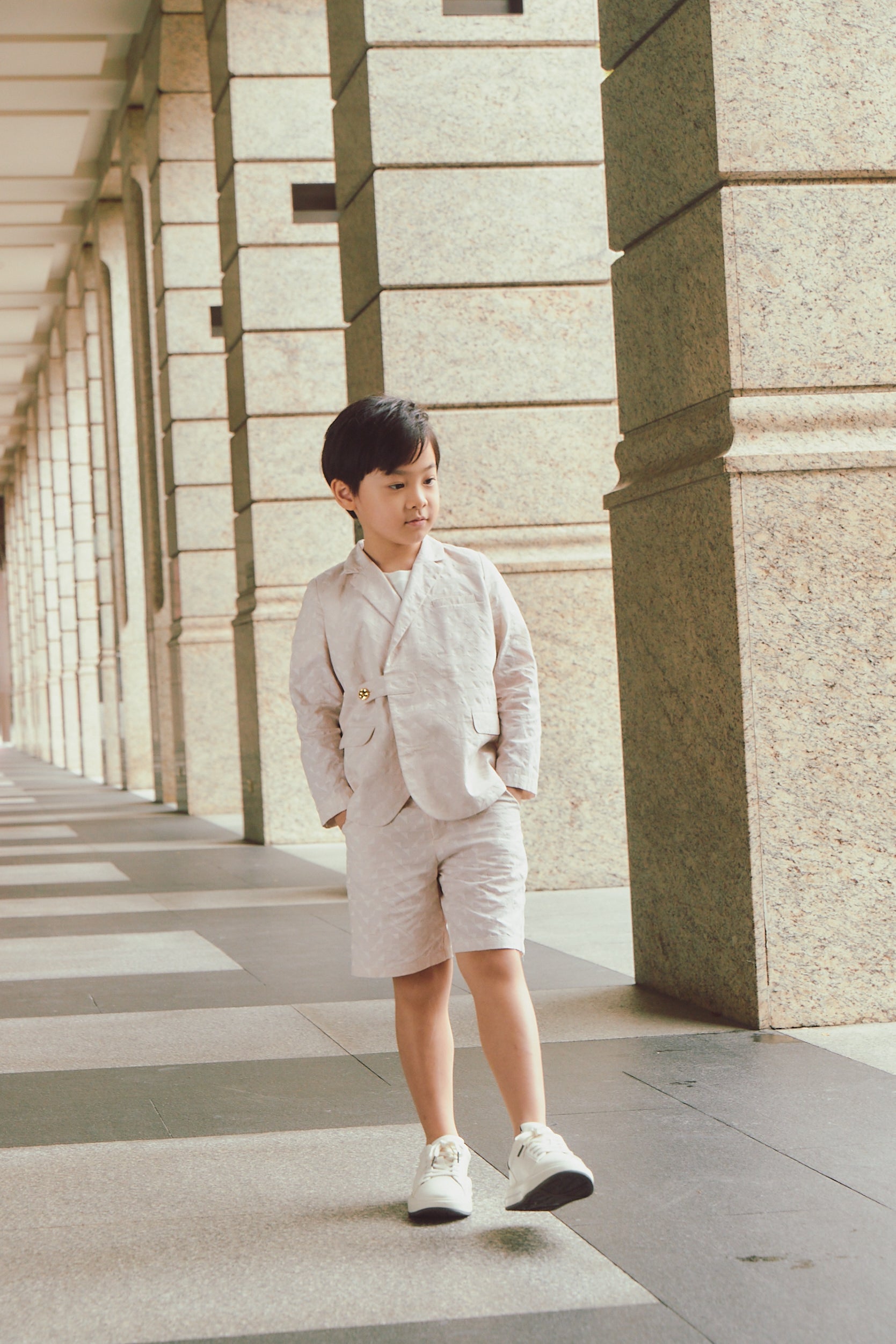 Luxury | 男童 精緻緹花西裝外套 | 提花