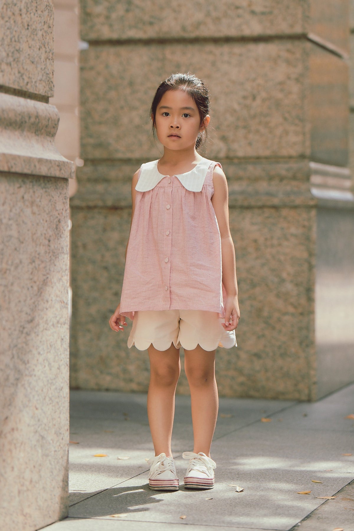Main | Girls Sicilian shirt vest | Collar | 100% organic cotton