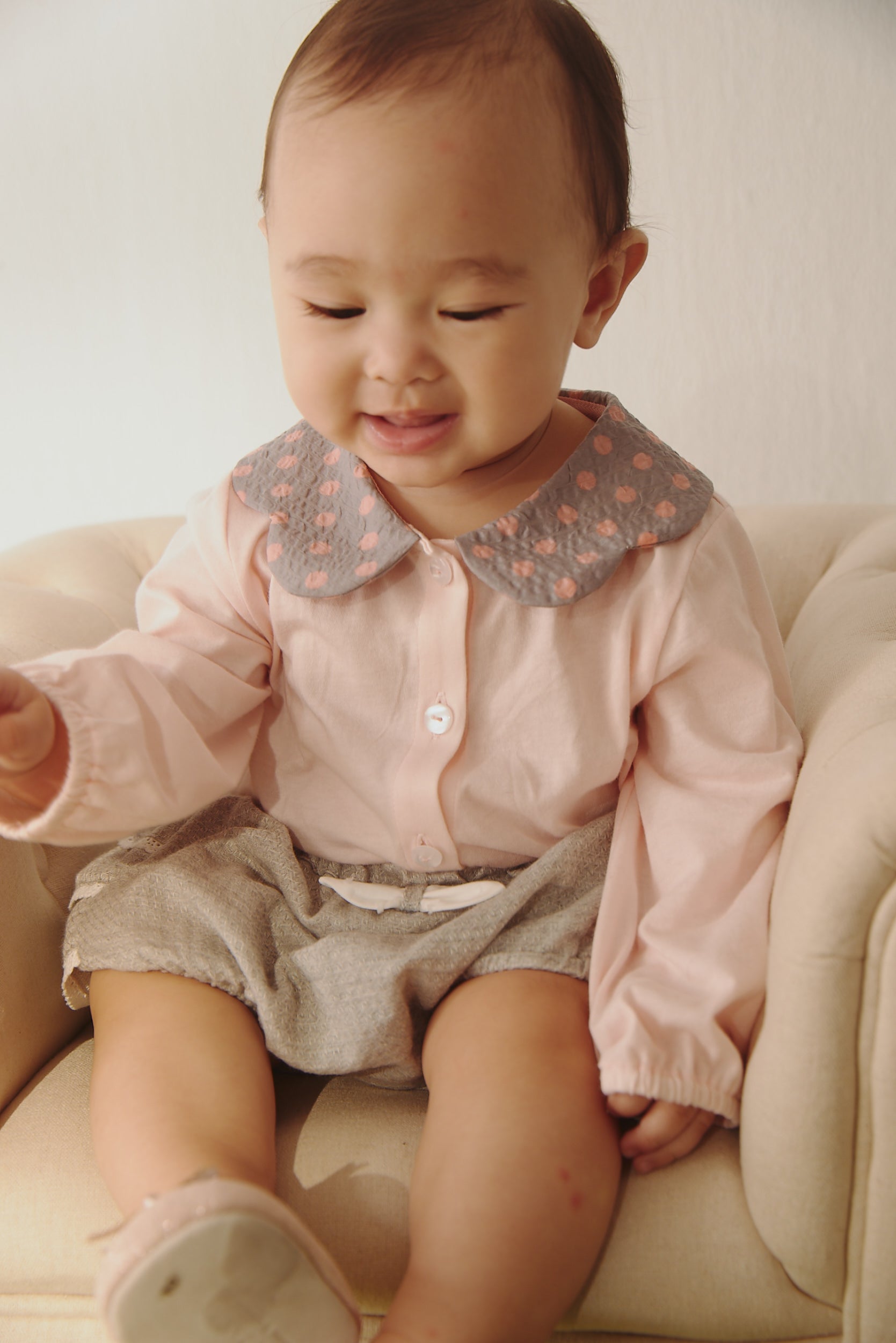 Main | 幼兒 經典蝴蝶領小外套 | 長袖格紋 抽皺 拼接 | 100% 有機棉