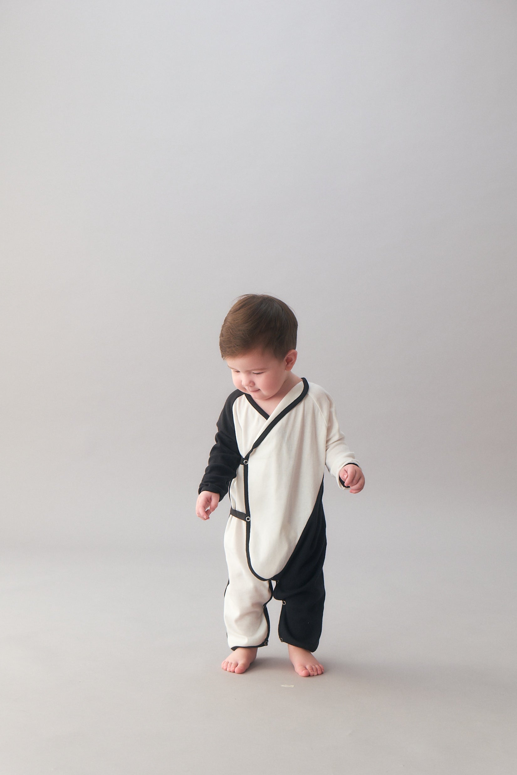 Main | Toddler asymmetrical two-tone collar bunny suit | Geometric lines | 100% organic cotton