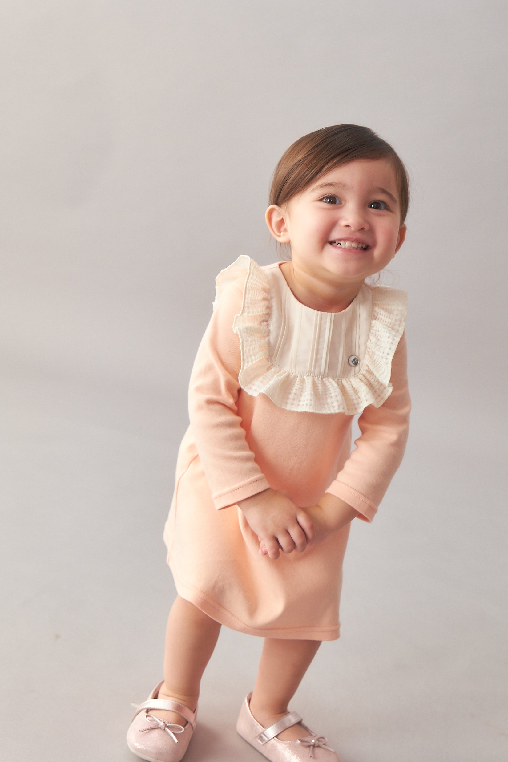 Main | Toddler Baroque Ruffle Long Sleeve Dress | Ruffles | 100% organic cotton