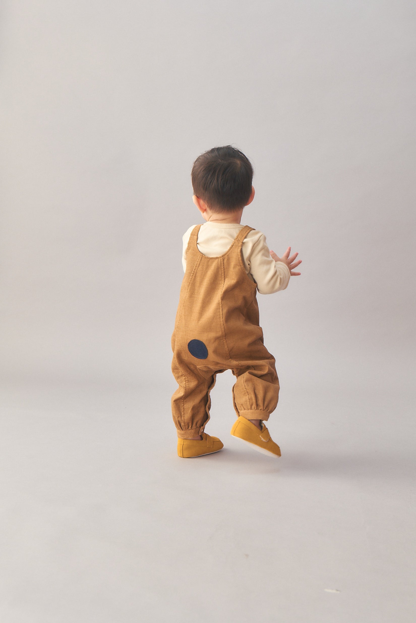 Luxury | Toddler Happy Face Bear Corduroy Jumpsuit | Animal Face