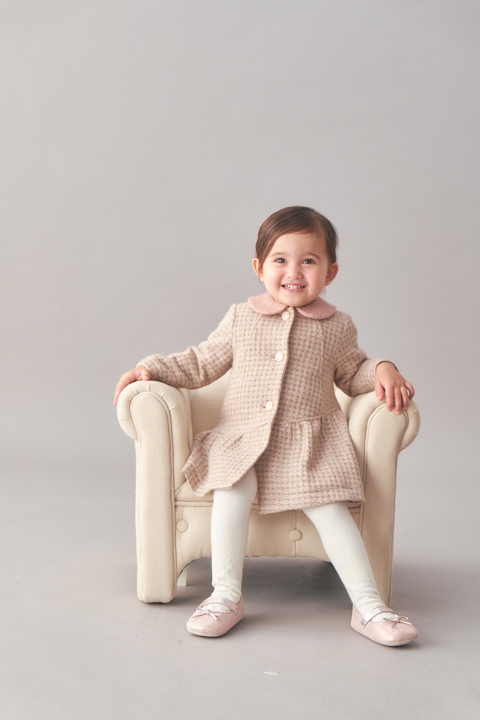 Luxury | 幼兒 馬卡龍甜心羊毛大衣 | 小圓領