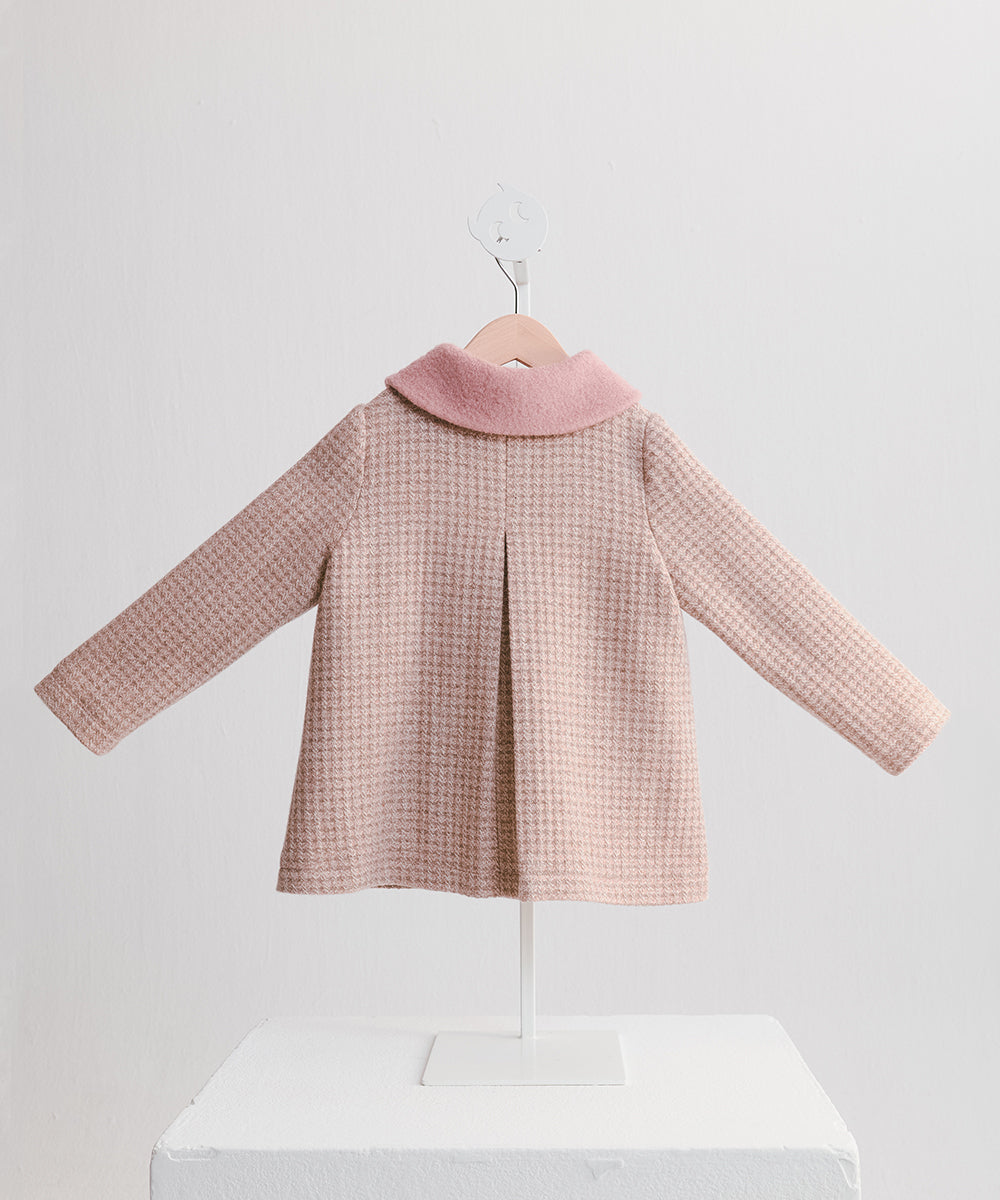 Luxury | 女童 法式雙色羊絨大衣 | 貝殼領