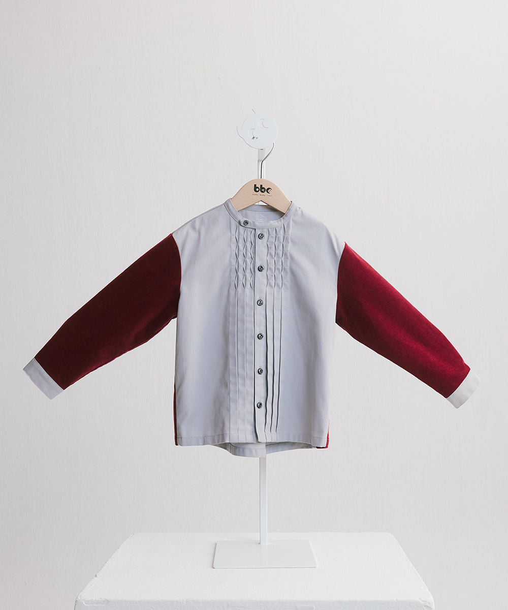 Luxury | 男童 oversize燈心絨接袖皇家襯衫 | 立體剪裁