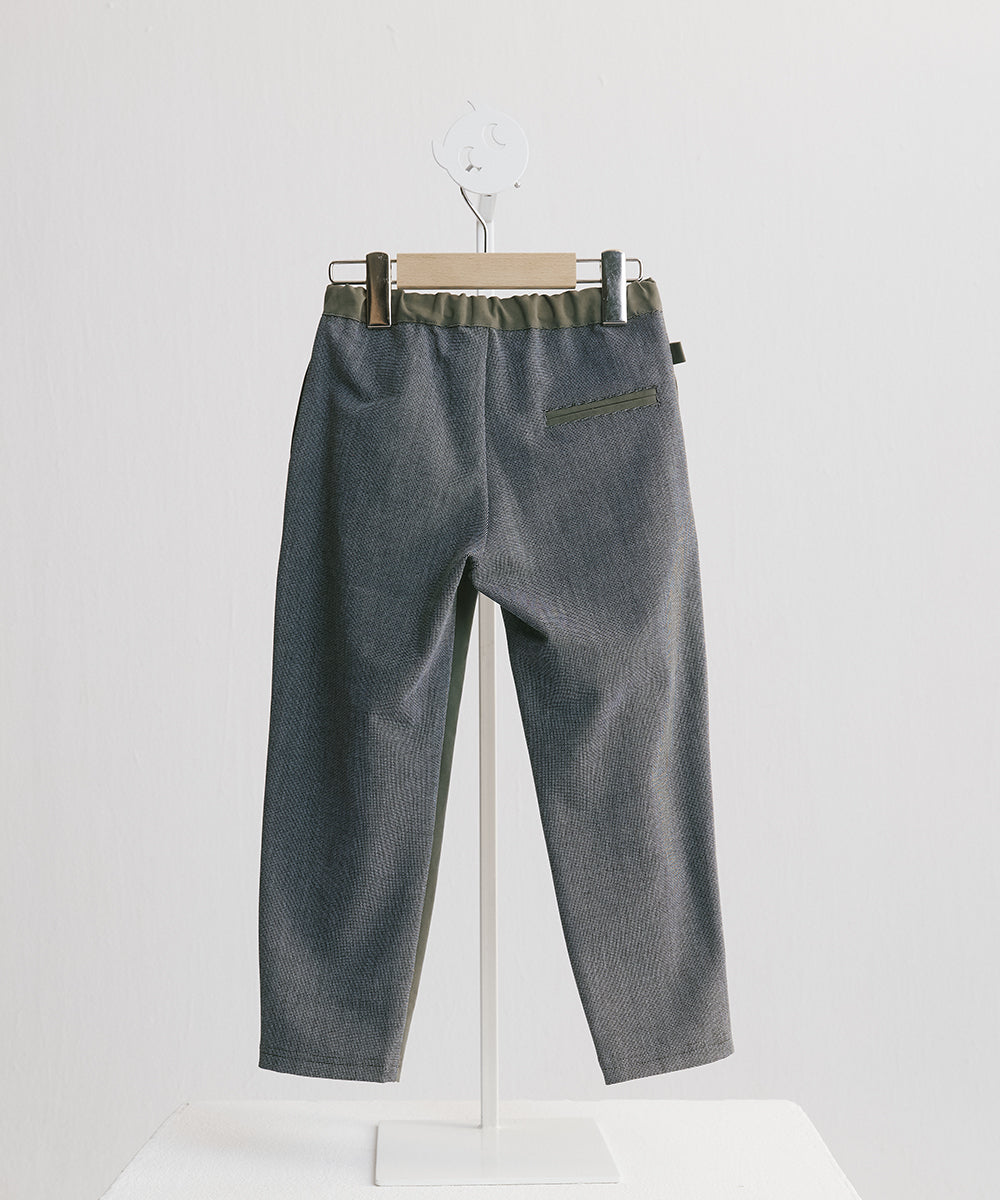 Luxury | 男童 皇家側邊釦西裝褲 | 拼接 條紋