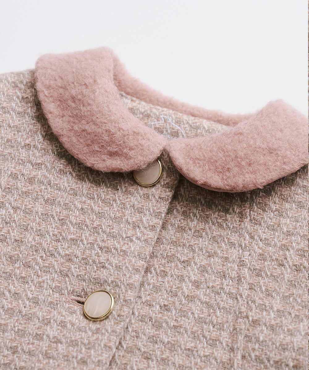 Luxury | 幼兒 馬卡龍甜心羊毛大衣 | 小圓領
