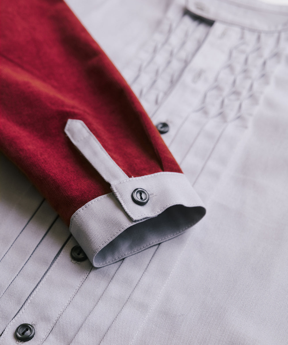 Luxury | 男童 oversize燈心絨接袖皇家襯衫 | 立體剪裁