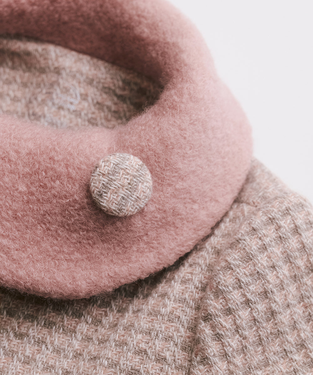 Luxury | 女童 法式雙色羊絨大衣 | 貝殼領