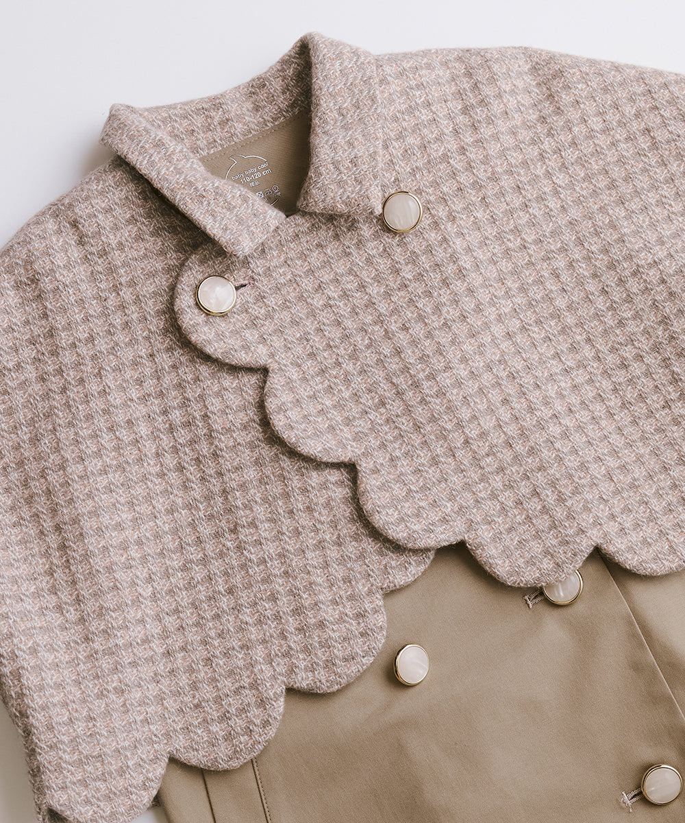 Luxury | 女童 花瓣造型兩穿羊毛防風大衣 | 可拆式