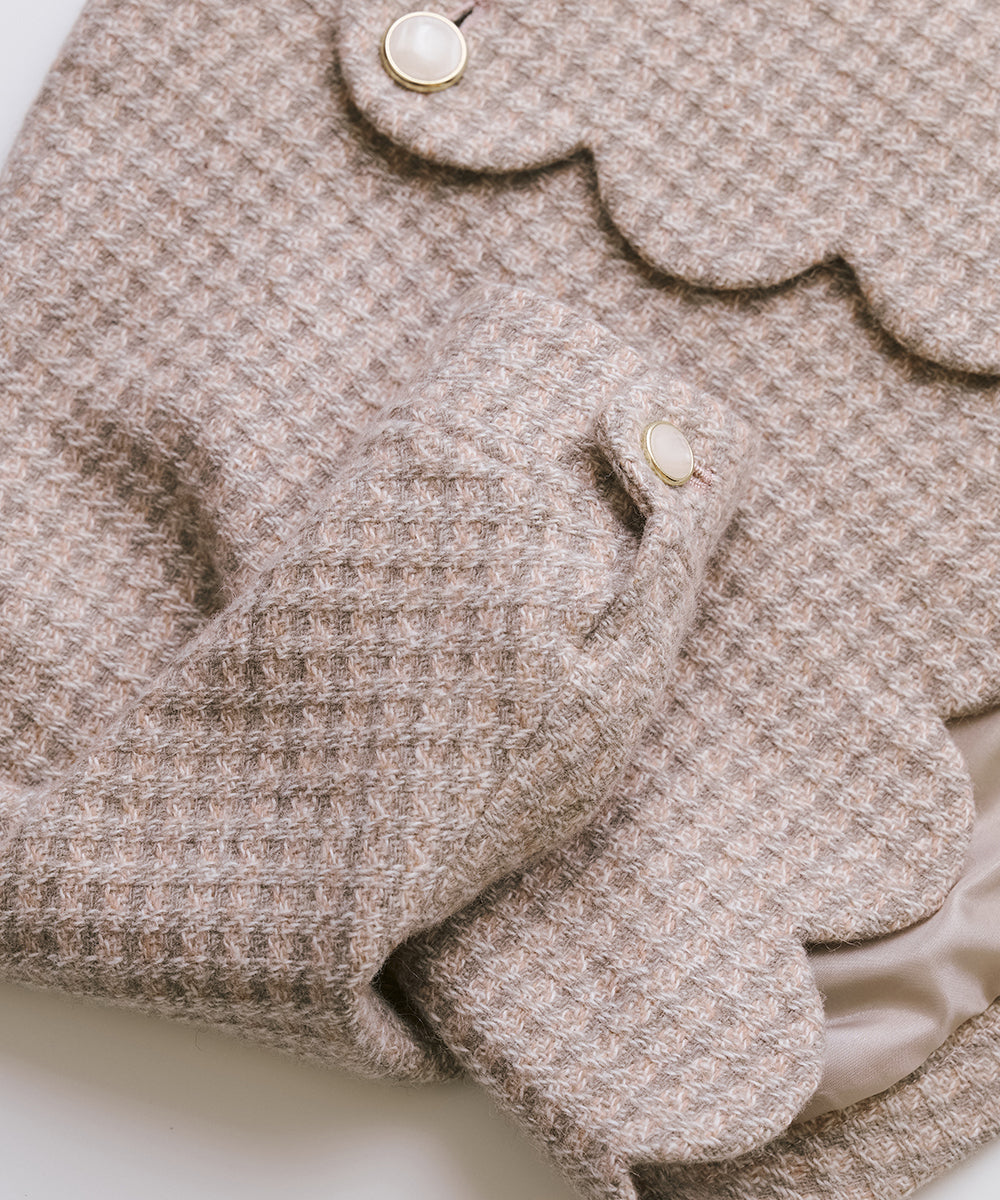 Luxury | 女童 花瓣造型兩穿羊毛防風大衣 | 可拆式