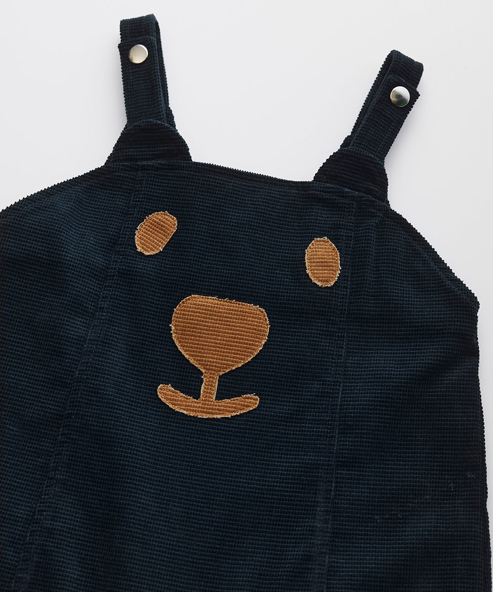 Luxury | Toddler Happy Face Bear Corduroy Jumpsuit | Animal Face