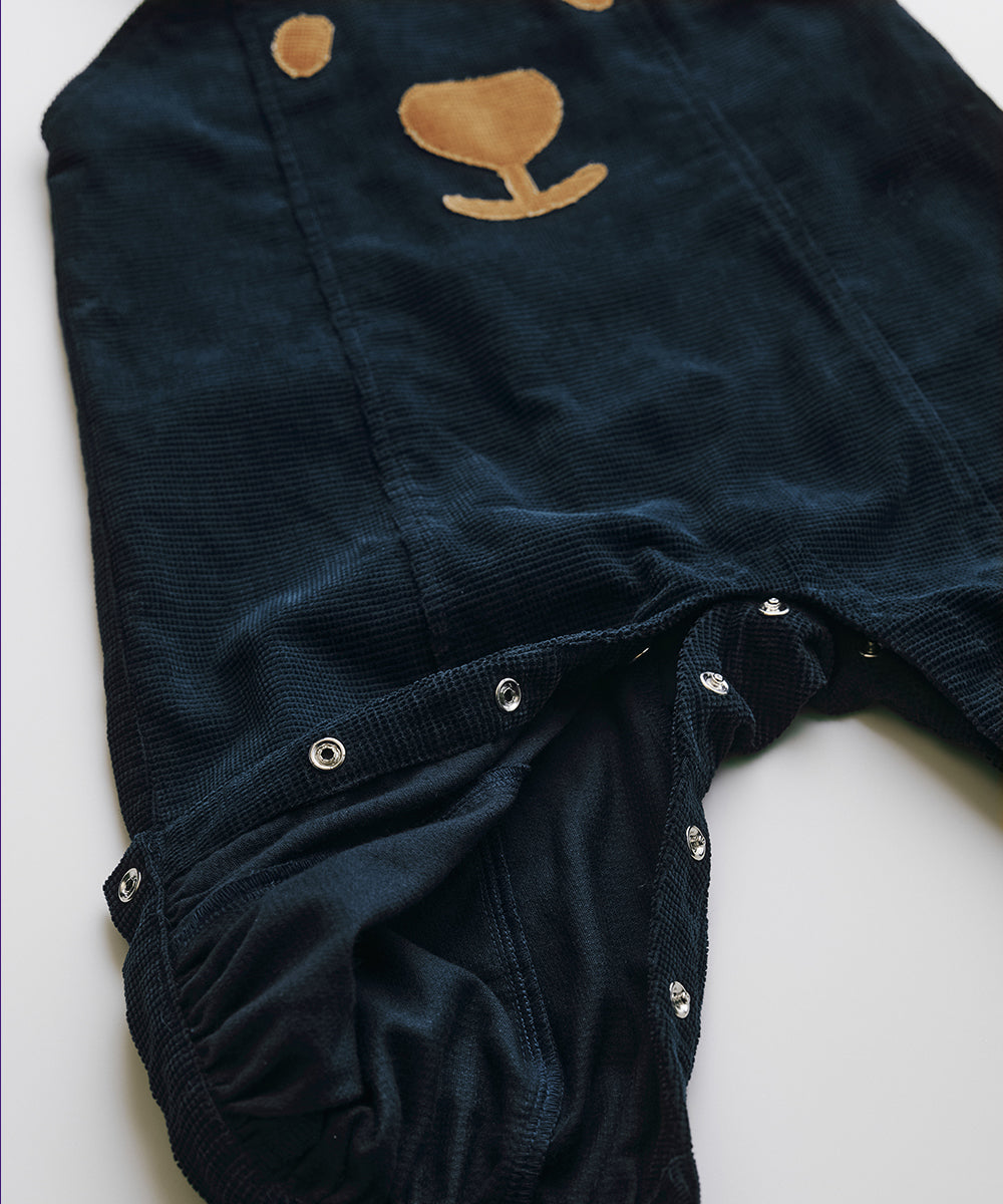 Luxury | Toddler Happy Face Bear Corduroy Jumpsuit | Animal Face