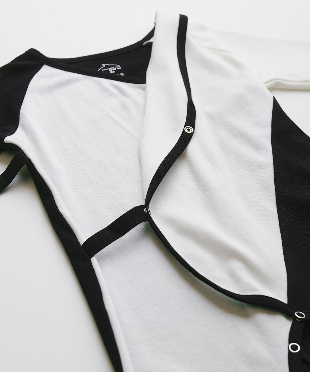 Main | Toddler asymmetrical two-tone collar bunny suit | Geometric lines | 100% organic cotton