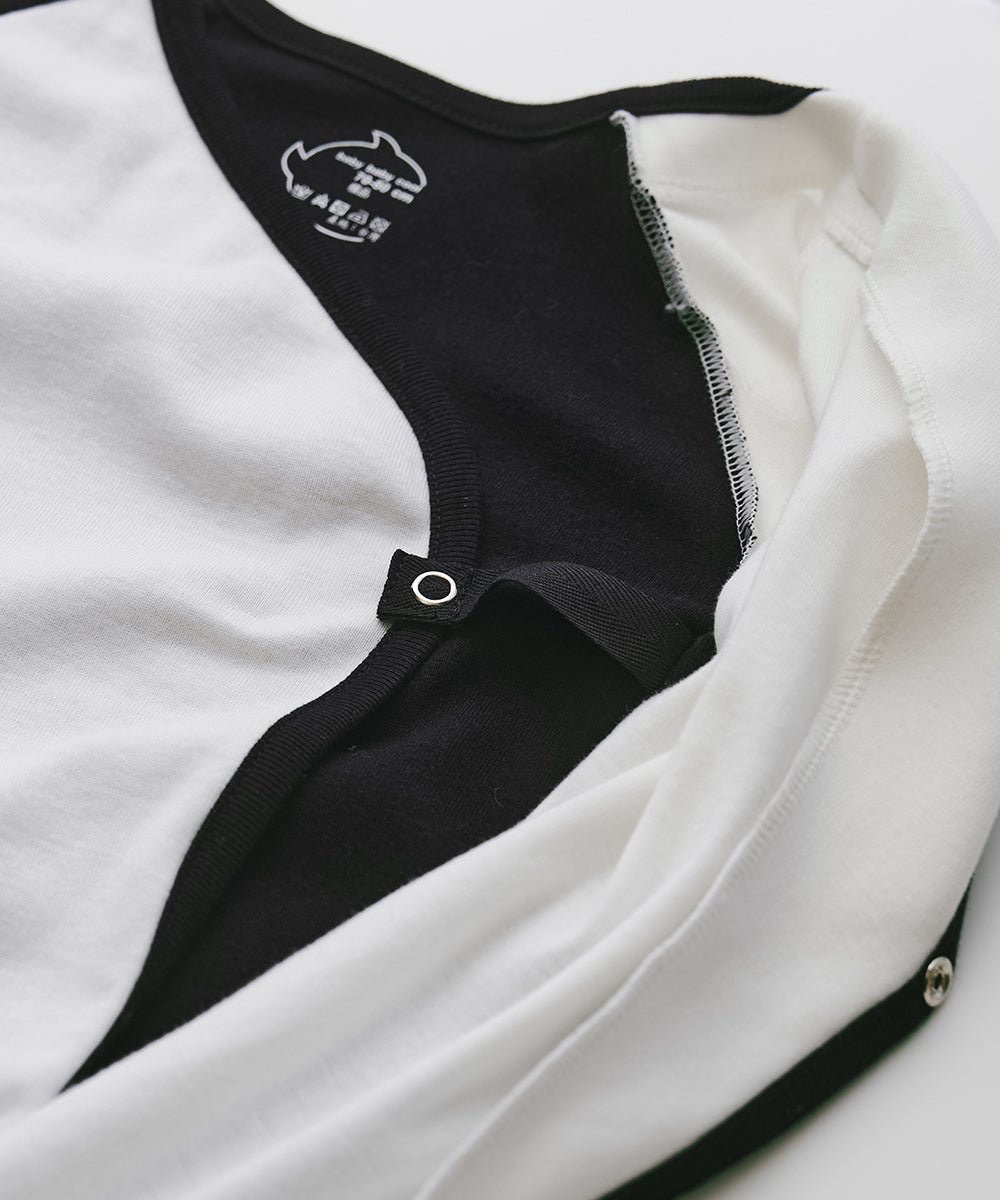 Main | Toddler asymmetrical two-tone collar bunny suit | Geometric lines | 100% organic cotton