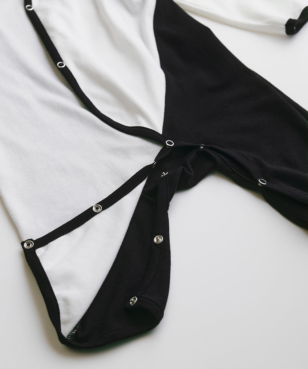 Main | Toddler asymmetrical two-tone collar bunny suit | Geometric lines | 100% organic cotton