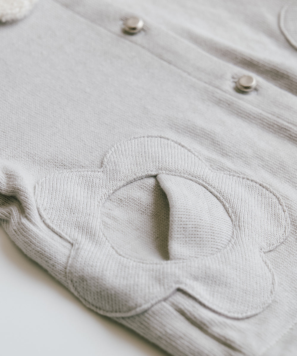 Main | Toddler knitted jacket with floral pockets | Butterfly collar | 100% organic cotton