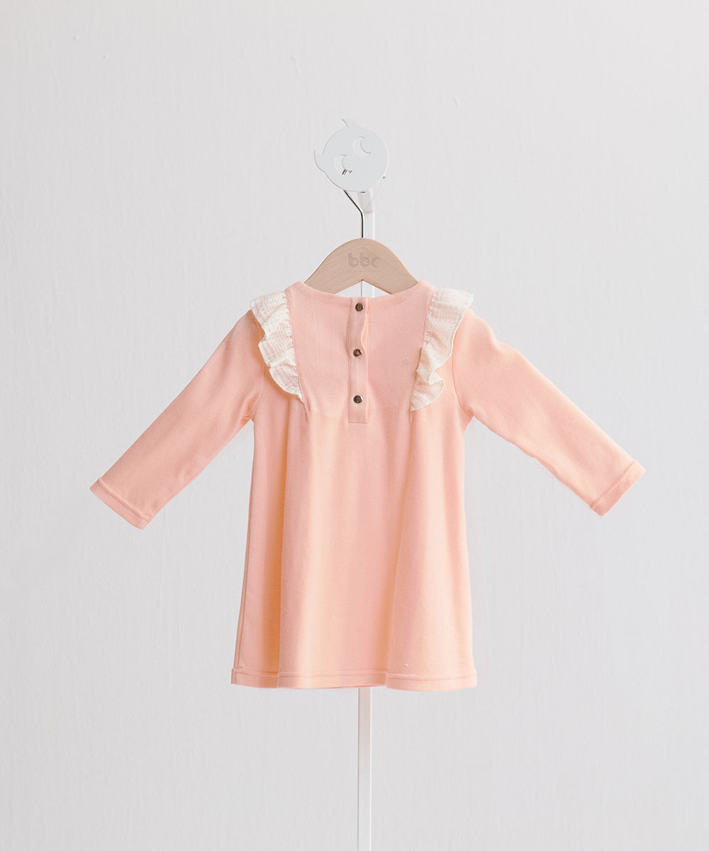 Main | Toddler Baroque Ruffle Long Sleeve Dress | Ruffles | 100% organic cotton