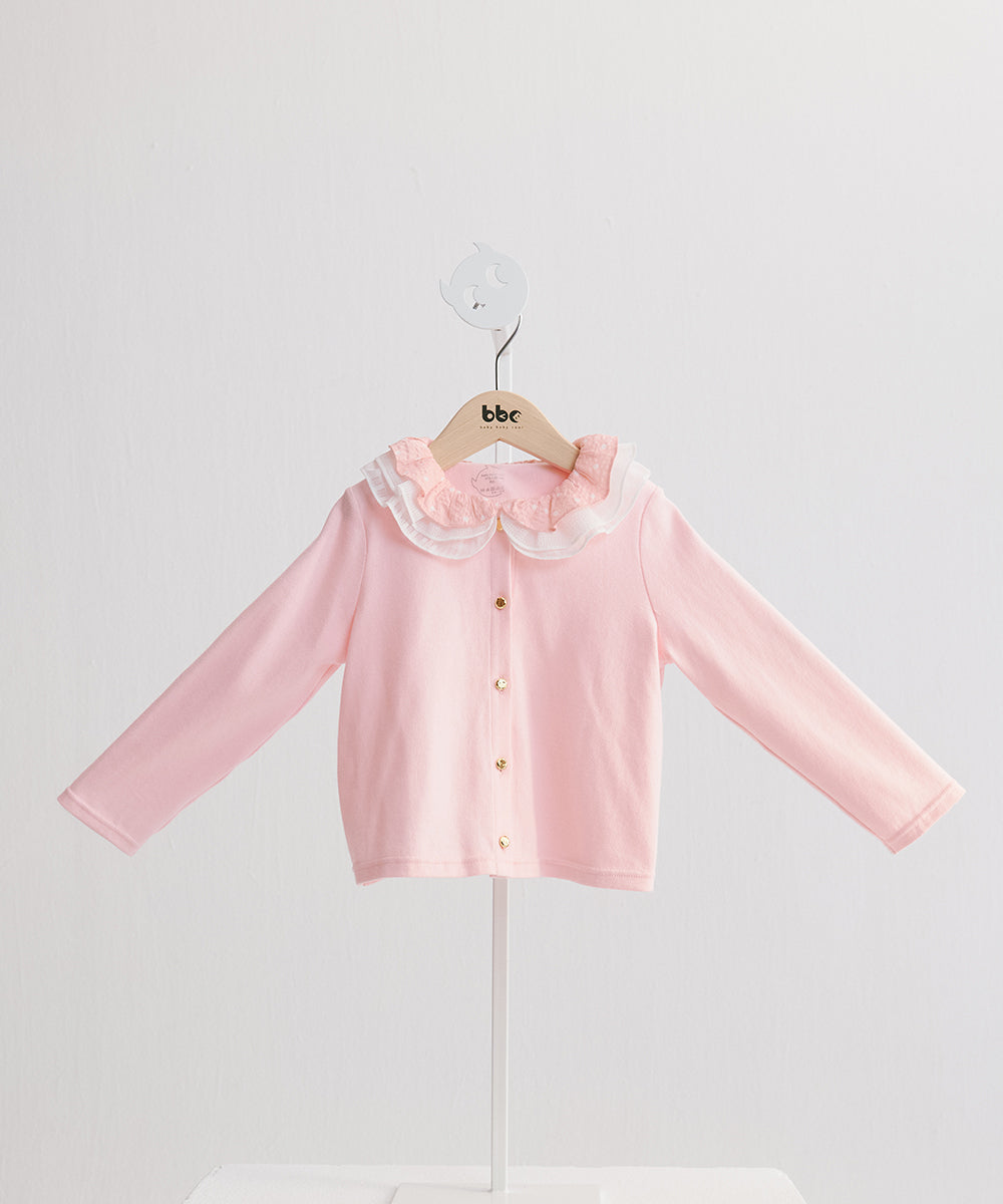 Luxury | Girls Camellia Collar Jacket | Loose Folds