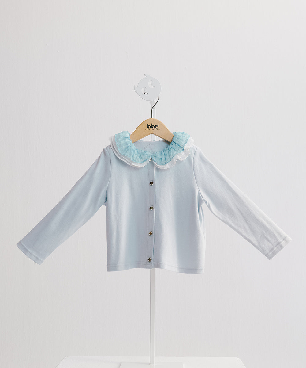 Luxury | Girls Camellia Collar Jacket | Loose Folds