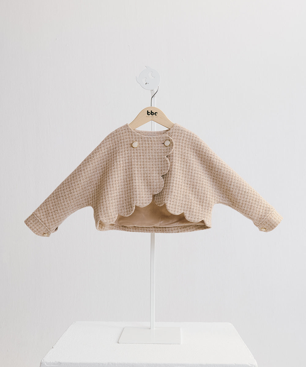 Luxury | 女童 花瓣造型兩穿羊毛防風大衣 | 可拆式