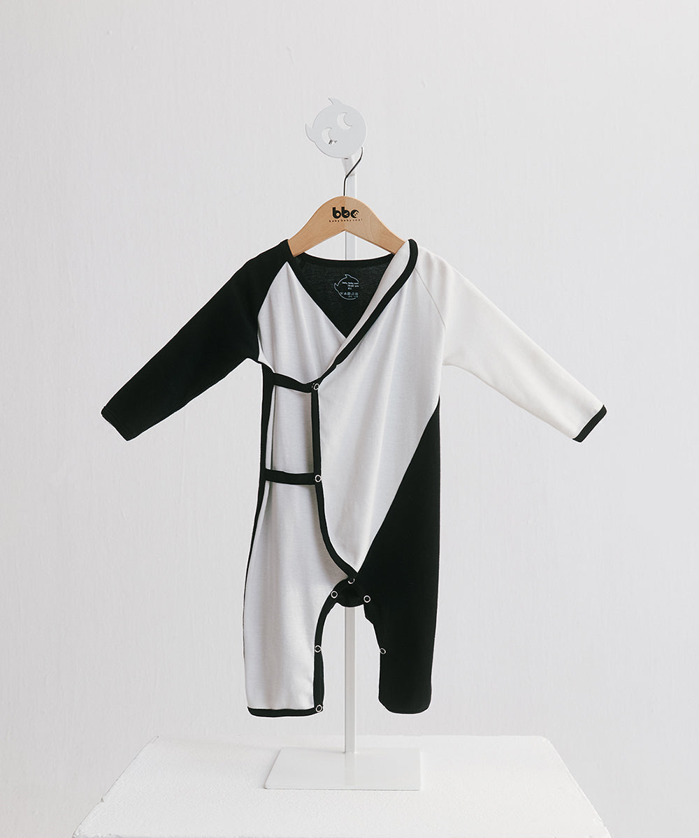 Main | Toddler asymmetrical two-tone collar bunny suit | Geometric lines | 100% organic cotton