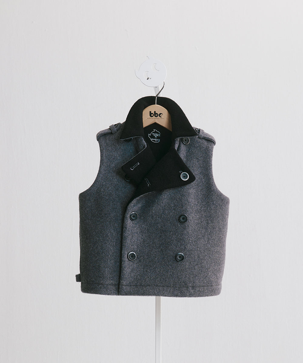 Luxury | 男童 皇家毛呢西裝背心 | 大翻領