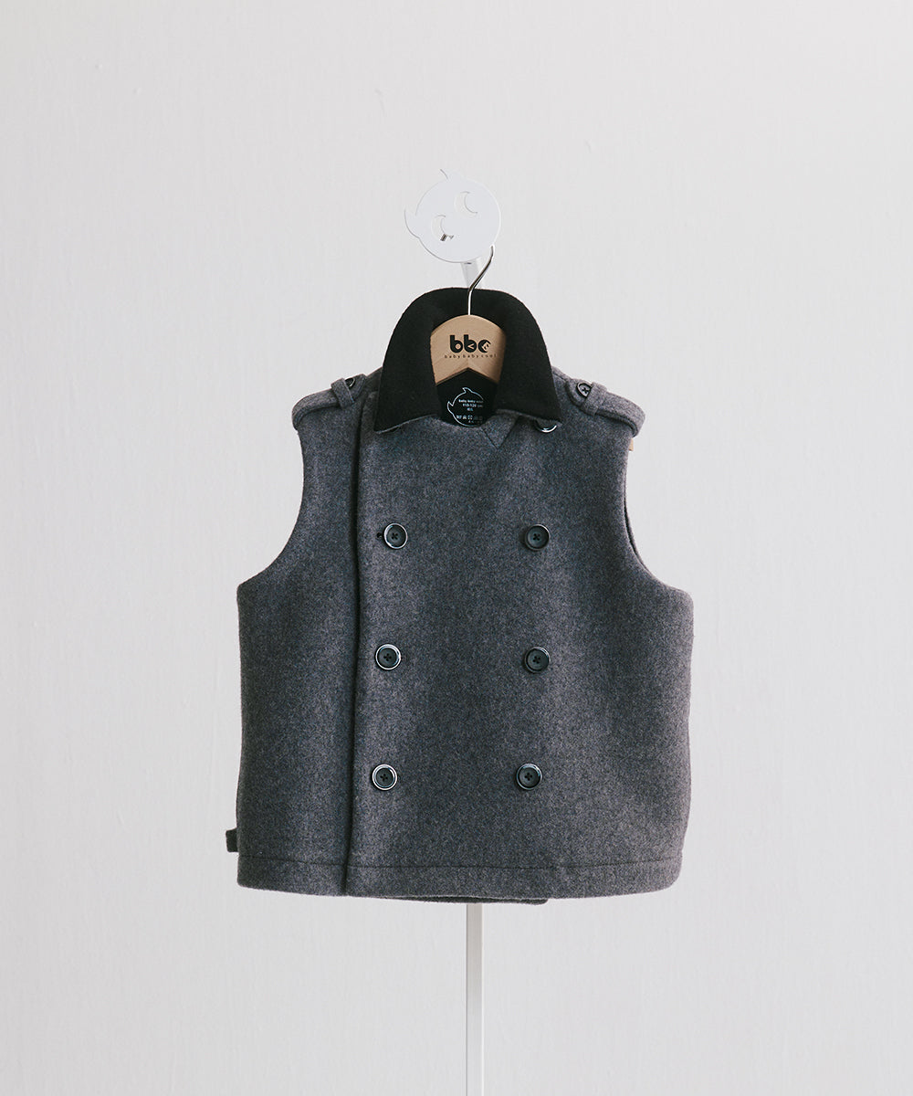 Luxury | 男童 皇家毛呢西裝背心 | 大翻領