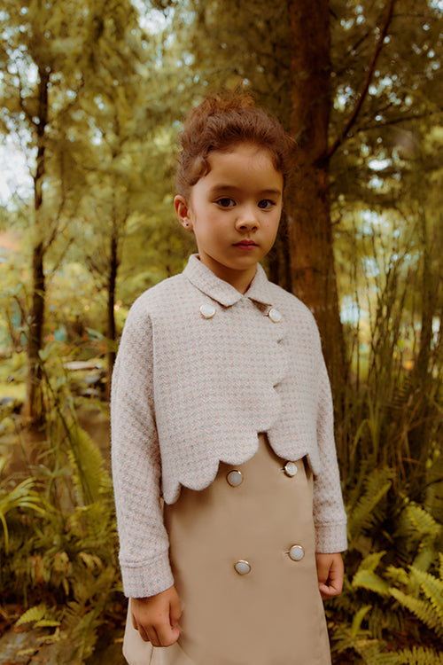 Luxury | 女童 花瓣造型兩穿羊毛防風大衣 | 可拆式