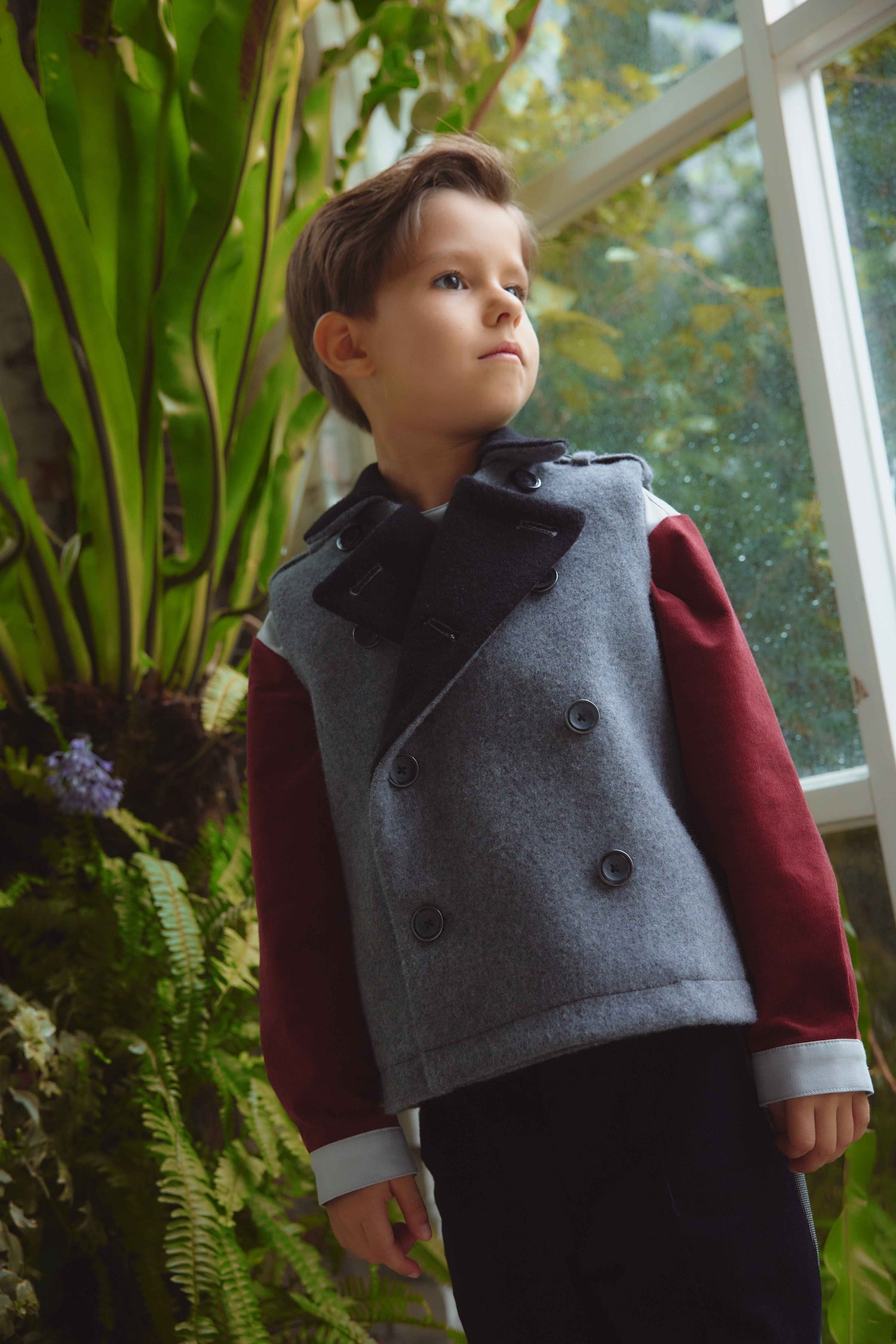 Luxury | 男童 皇家毛呢西裝背心 | 大翻領