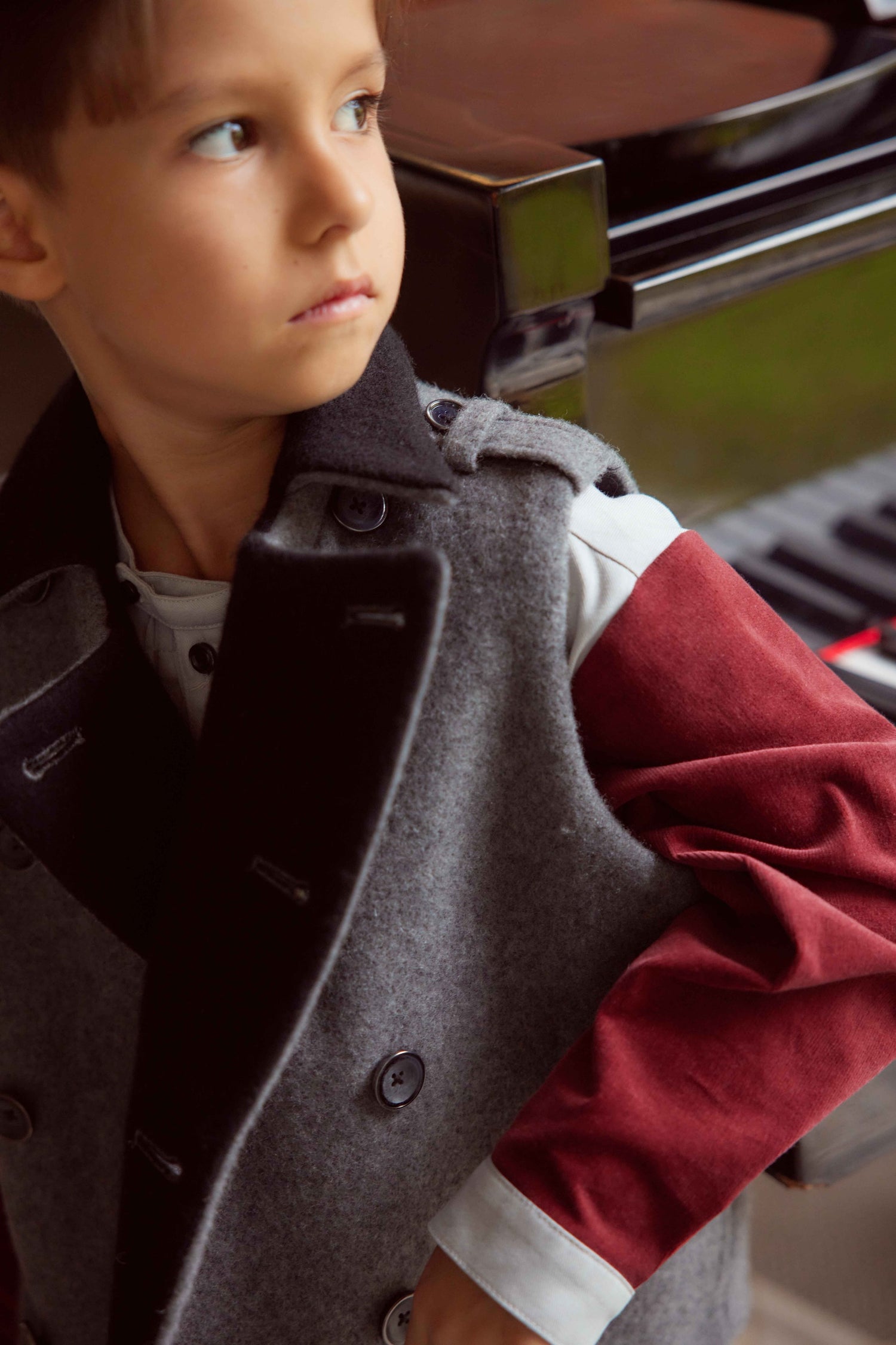 Luxury | 男童 皇家毛呢西裝背心 | 大翻領