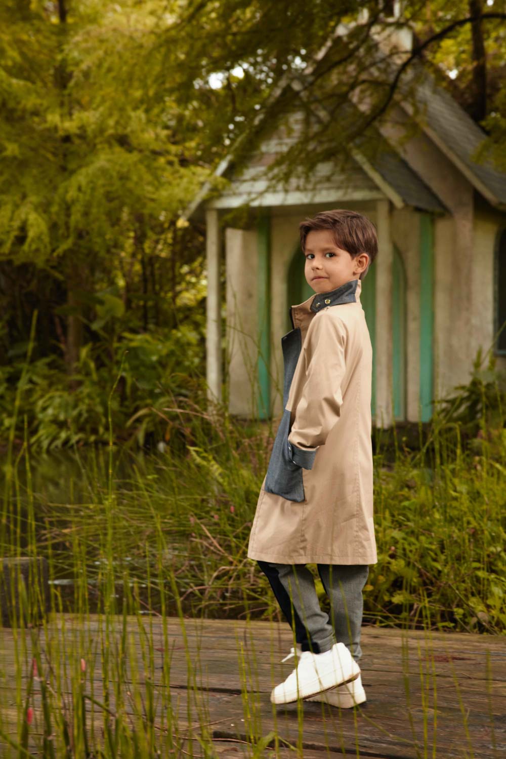 Luxury | 男童 摘星立領風衣外套 | 星星