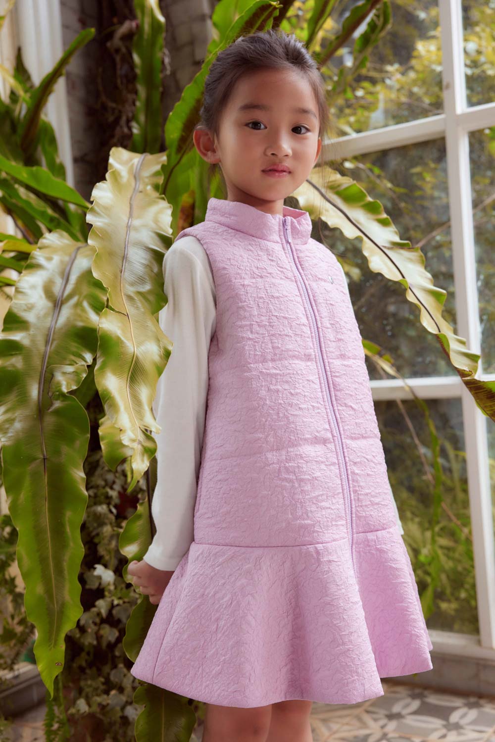 Luxury | 女童 貝拉長版鋪棉背心裙 | 波浪