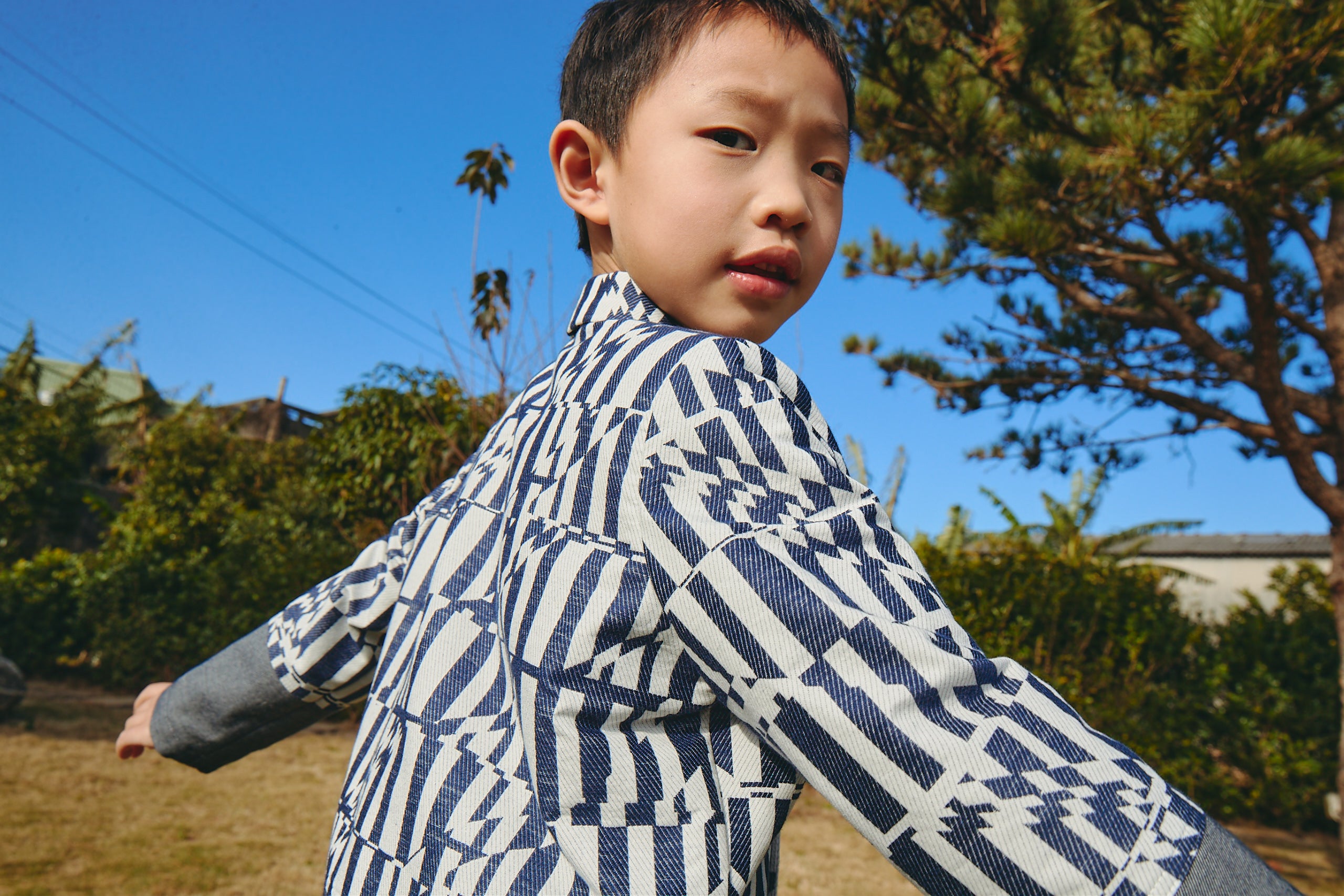 訂製 Luxury | 男童 bbc 潮流小紳士雙排釦西裝外套 | 拼接 格紋 西裝領