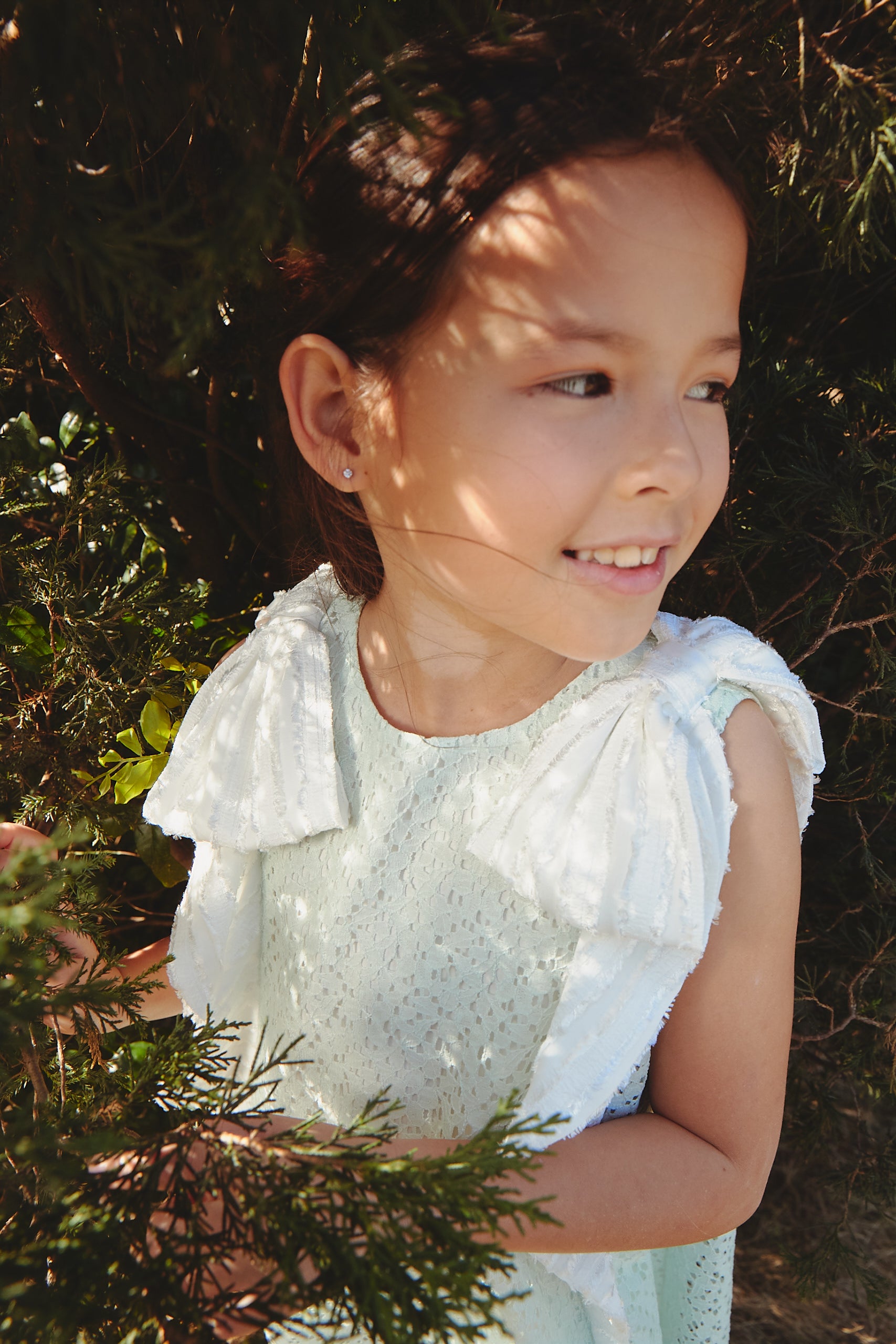 Luxury | Girls Papillon Fantasy Double Butterfly Lace Dress | Bowknot and Lotus Leaf