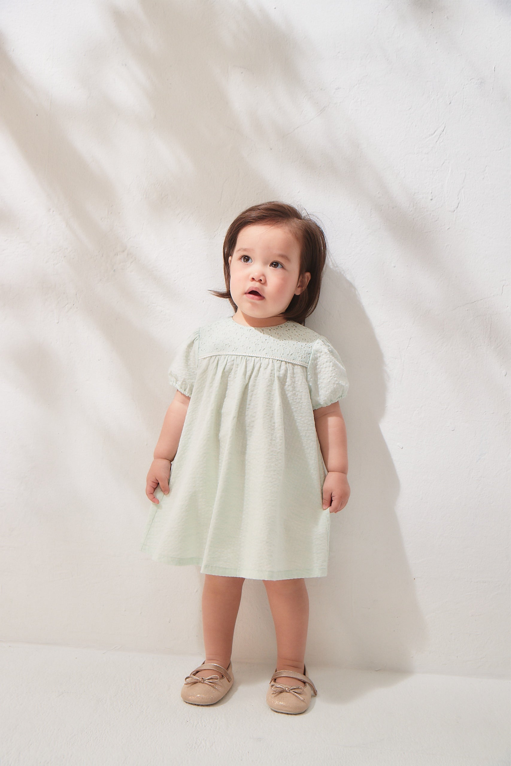 Luxury | Toddler Royal Bubble Sleeve Lace Dress | Ruched Sleeves